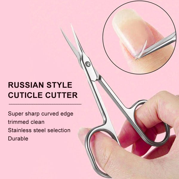Personal nail care manicure tool stainless steel curved manicure cuticle scissors