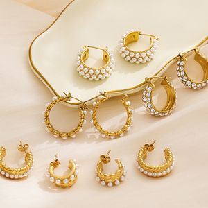 Stainless Steel Chunky Hoop Earrings Jewelry For Women 18k Gold Plated Titanium 316l Stainless Steel Huggie Chunky Earrings