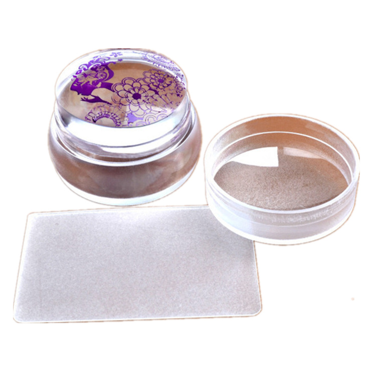 Yueqing City Yashin Technology Co., Ltd. 3.5cm Silicones nail stamp Stamper With lid Scraper Jelly Nail Stamping Manicure Stamp Nail Art