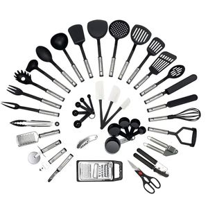 Big Complete Set of 40 Pieces Nylon Cookware - Kitchen Utensils with Spatula - Kitchen Gadget Cookware Set