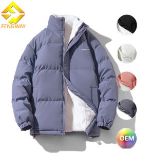 Fengway OEM Puffer Coat Thick Winter Coat Fleece Lining PufferJacket Men Stand Collar bubble Coat With Zipper