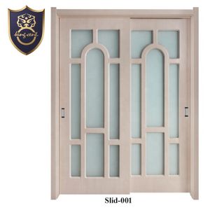 Factory price duty glass shower doors sliding bathroom interior wooden glass industrial sliding french door