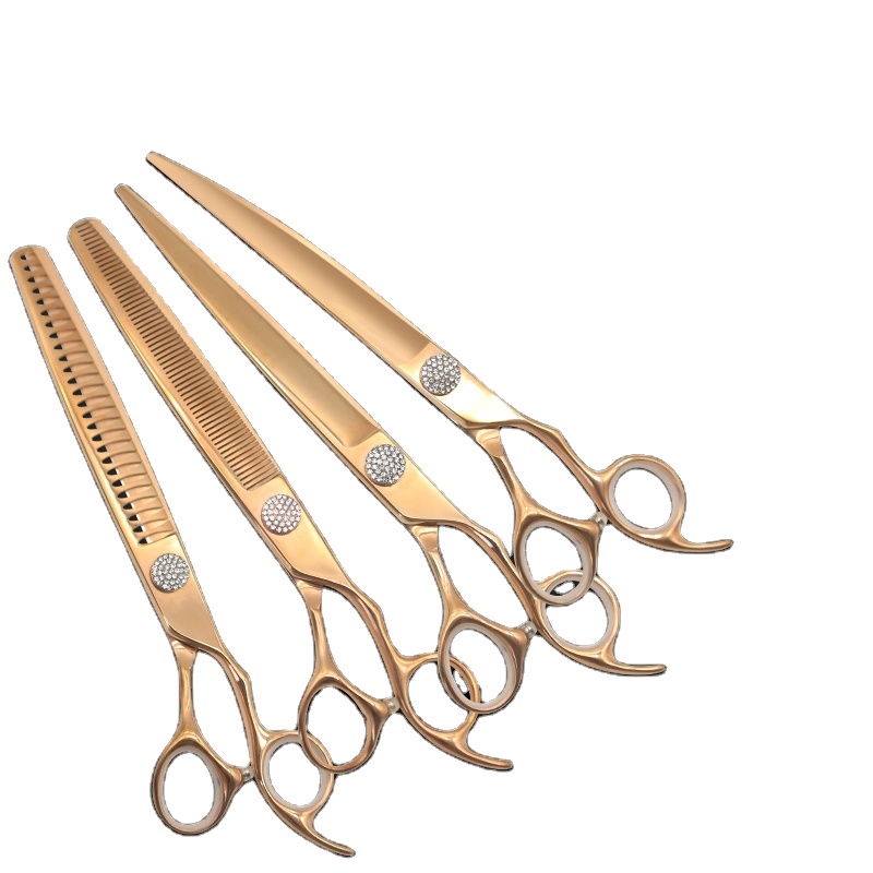 Wholesale dog supplies luxury professional Japan 440C pet scissors for dog grooming