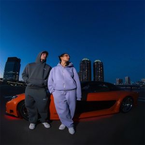 Streetwear Rhinestone Acid Wash Sweatsuit Cotton Flare Tracksuit Custom Graphic Faded Flared Sweatpants And Zip Hoodie Sets Men