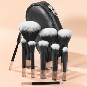 Hot Sale 10pcs Short Handle Brushes Makeup Beauty Tools For Travel Mini Makeup Brush Set With Bag Custom Logo