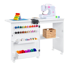 OEM Furniture Wood Multipurpose Side Desk Portable Folding Craft Station Cabinet Sewing Machine Table For Sewing Machine