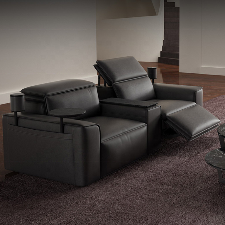 Foshan City Shann Furniture Co., Ltd. Modern upholstered metal recliner petal couch sofa home theater recliner sofa