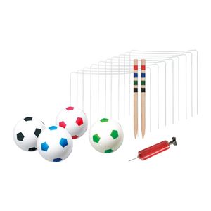High Quality 38x38cm Plastic Steel Wood Football Croquet Game Set Potable Outdoor Football Croquet Game Set