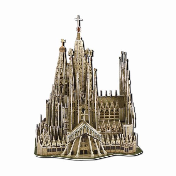 Sagrada Familia 3D Paper Puzzle - Barcelona Basilica Cathedral Model, Spain Architecture Toy, Travel Gift for Boys and Girls
