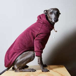 Qiqu Pet Supplies Custom New Designer luxury Dog hoodie Italian Greyhound Whippet Burgundy Basic Hoodies Pet Clothing 2024 new