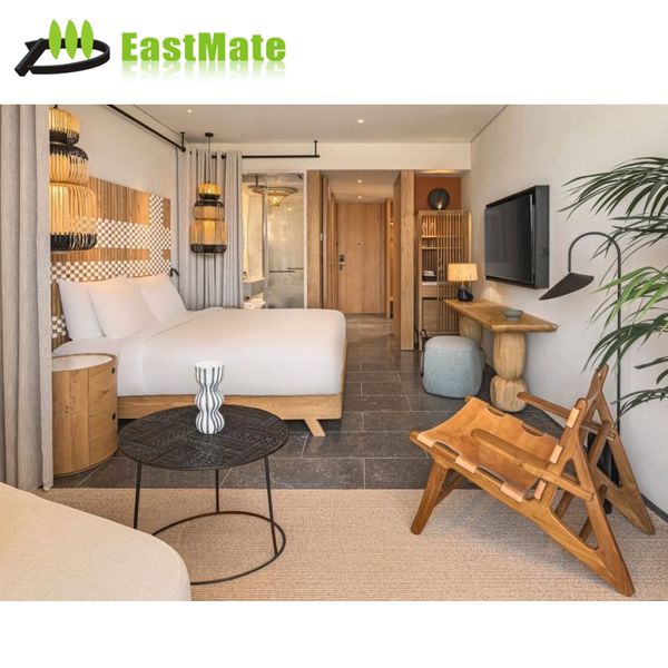Luxury Hotel Bedroom Furniture Sets Wooden House Modern Solid Wood Mini Fridge Wood Cabinet Foshan Supplier Custom 5 Star