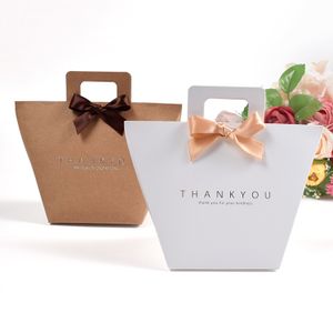 Thank kraft paper bags wholesale and processing wedding baby shower and gift packaging suitable for candy and cake