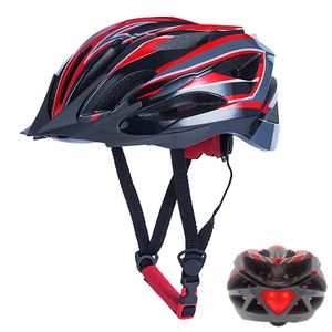 CE Outdoor Mountain Bike Helmet Bicycle Cycling Safety Riding Roller Skating Helmet With Red LED Light