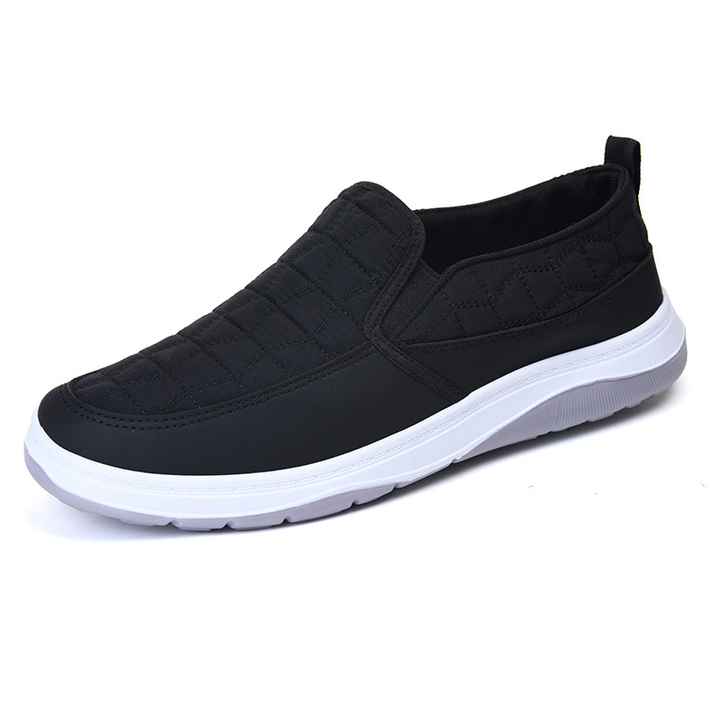 Check cloth upper Men's Slip on loafers polyester upper walking shoes for men spring summer autumn