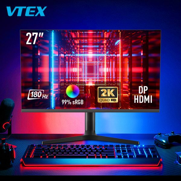 27 Inch Flat Screen Computer Lcd Screen Monitor Gaming Flat Borderless Professional 2K Gaming Monitors Led Lcd Desktop
