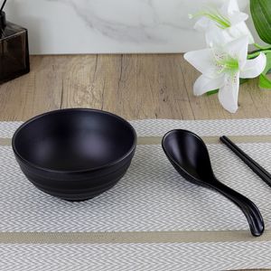 SEBEST Melamine Tableware Factory Wholesale 5 Inch Unbreakable Matt Black Rice Bowl Melamine Chinese Style