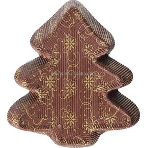 Panettone Paper Cake Mold Christmas Tree Shape Baking  Pan Serve Tray Italian Style Bread  Mould Set Custom Paper Loaf Cake Mold