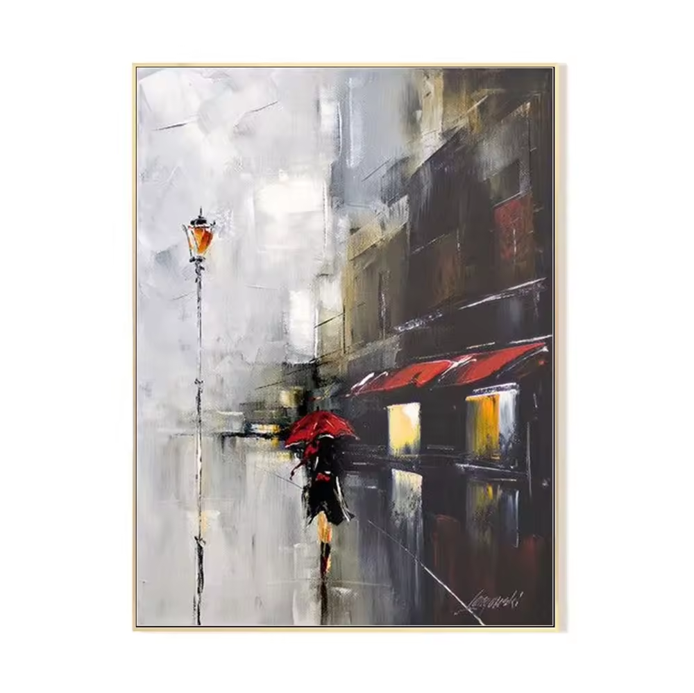 Streetscape Living Room Modern Luxury Home Decor Painting Hand Painted Oil Painting Wall Art Acrylic Oil Paintings On Canvas
