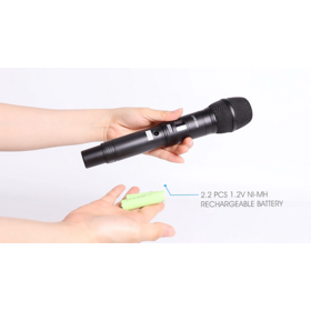 GLXD4 bm630 professional 99 Channels uhf wireless microphone fm mic system with USB rechargeable handheld
