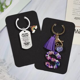 Keychain Display Cards Keychain Card Hold Cardboard for Keyring Jewelry Display Packaging Wholesale with Self-Sealing Bags