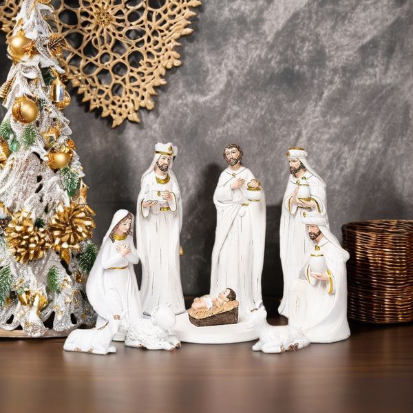 Wholesale European new creative Christmas nativity manger scene birth jesus decorations home desktop ornaments