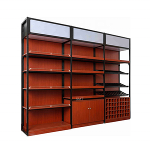 Commercial Adjustable Wood Supermarket Shelves Light Duty Cold-rolled Steel Goods Display