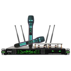Professional Dual Channel mic Wireless Microphone System for Stereo Audio Recording