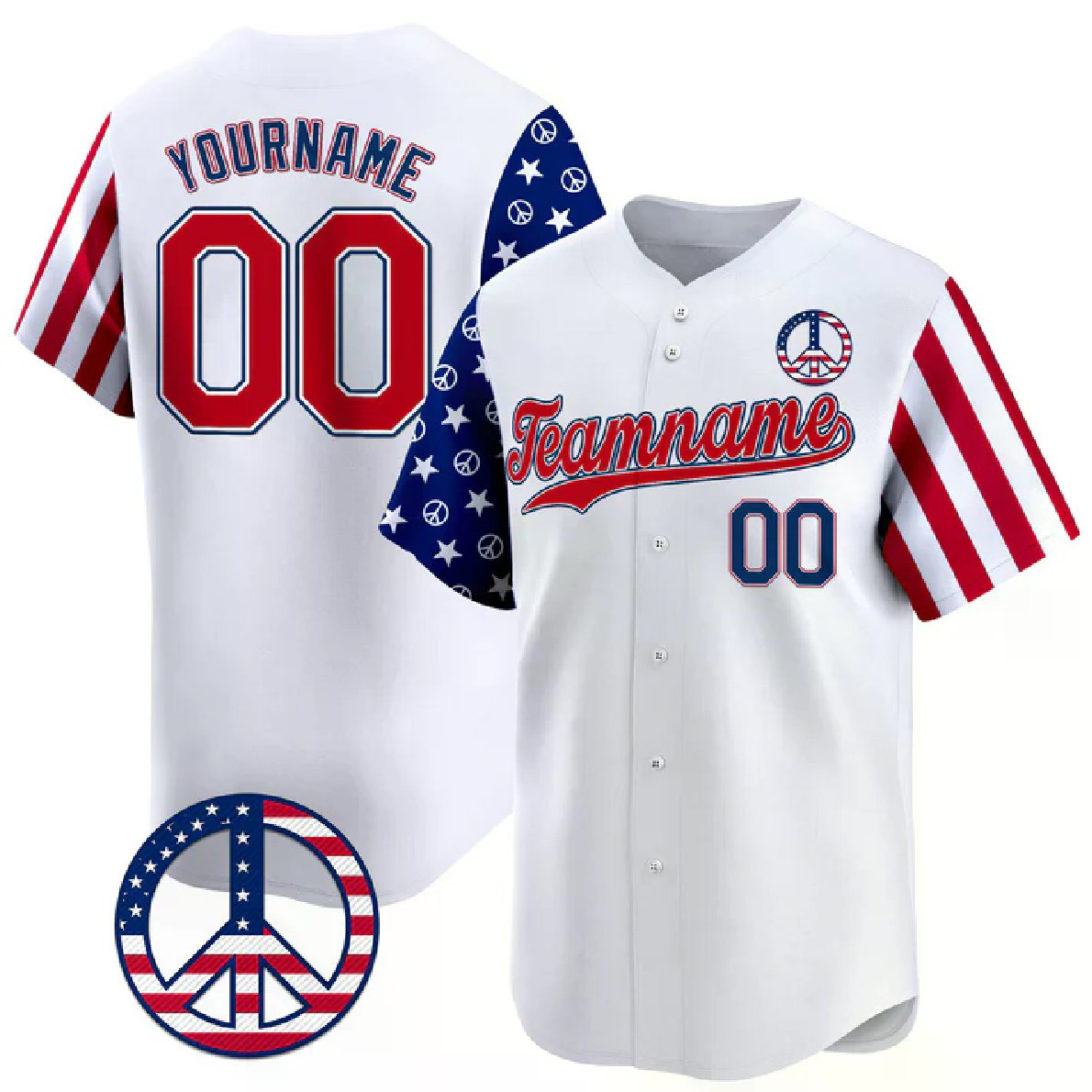 Shanghai Pudong New Area Zhoupu Town People's Government Black Red - White Independence Day Hippie Style Custom Baseball Jersey