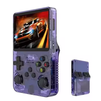 2024 R36S Handheld Game Console 3.5 Inch Screen Retro Classic Handheld Gaming 64GB Games Player Linux System Games Portable