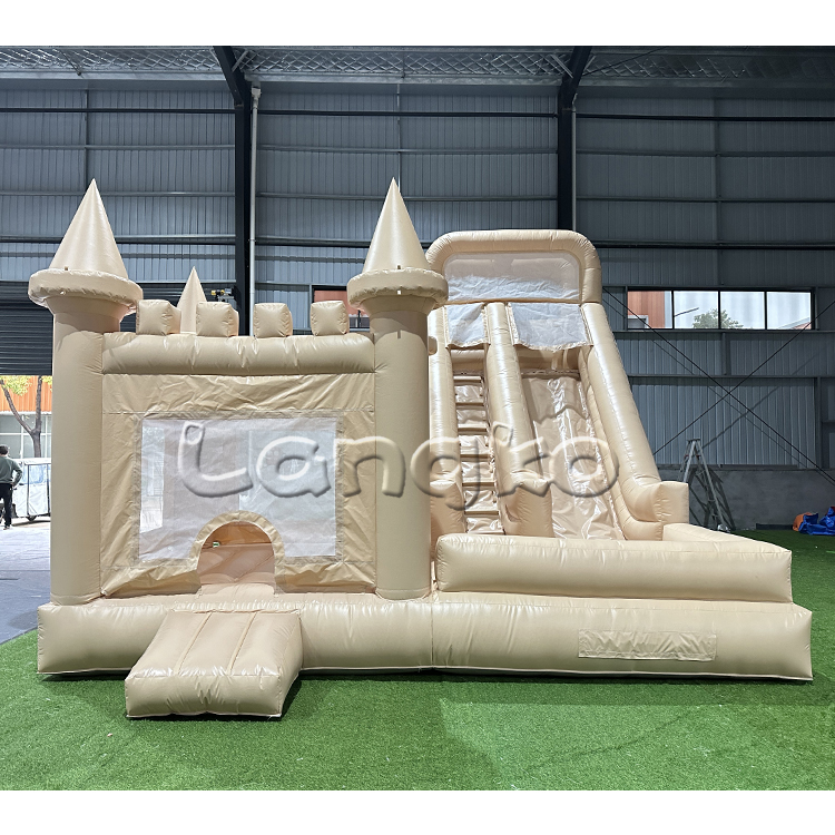 Commercial 0.55mm pvc inflatable bouncer with slide dry and wet wedding jumper bouncy castle outdoor fun bounce house combo