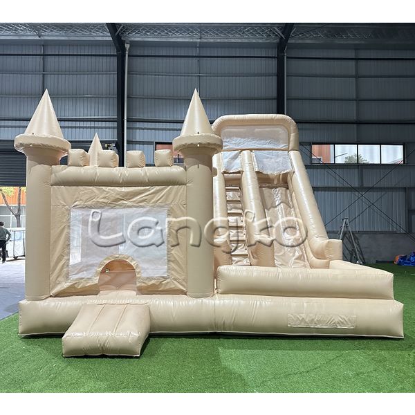 Commercial 0.55mm pvc inflatable bouncer with slide dry and wet wedding jumper bouncy castle outdoor fun bounce house combo