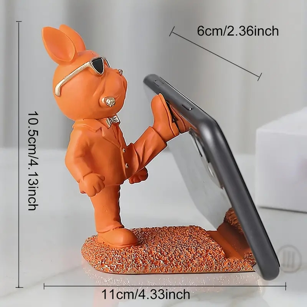 Charming French Bulldog Phone Stand Waterproof Resin Desk Accessory animal phone bracket