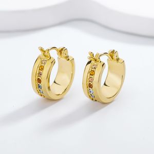 Factory Price Geometric Colorful Earring Gold vermeil Fine Jewelry 925 silver Earrings Colorful CZ jewelry for women