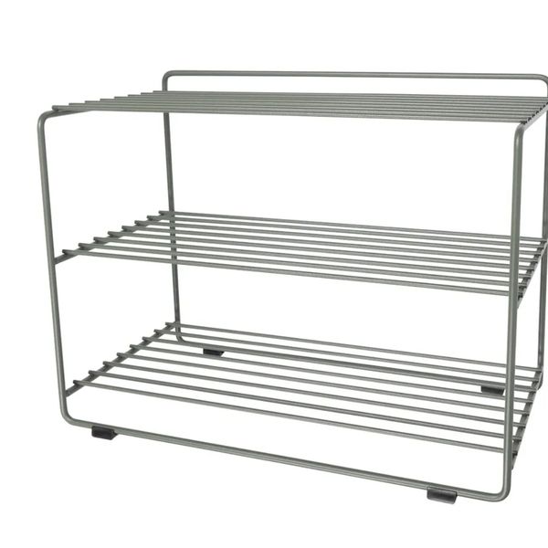Home Organization Living Room 3 Tier Black Stackable Metal Wire Shoe Rack Storage Shoe Shelf