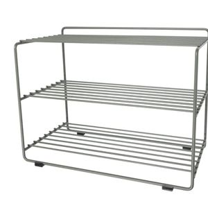 Home Organization Living Room 3 Tier Black Stackable Metal Wire Shoe Rack Storage Shoe Shelf