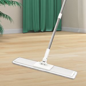 360 Degree Rotatable Microfiber Flat Mop with Long Stainless Steel Panel and Washable Durable Pads for Home Floor Cleaning