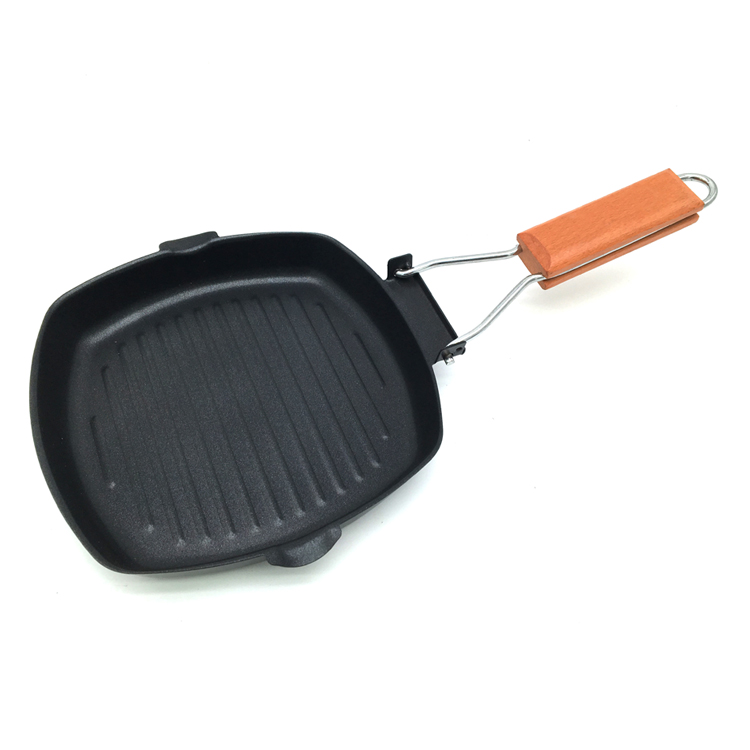 Non Stick Square Grill Fry Pan For Outdoor Camping cast iron Korean pan