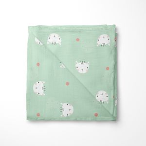 2 Layer Baby Organic Muslin Swaddle Cotton Muslin Cotton Fabric Custom Print for Newborns