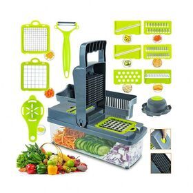 Fruit Vegetable Tools Kitchen 14 in 1 Veggie Food Chopper Mandoline Slicer Onion Cutter Peeler Vegetable Slicer
