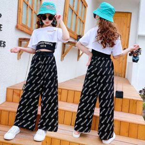 fashion Girls' Clothing set fashion 2024 children's clothing summer de 4 a 12KidsTracksuit l wide-leg pants set