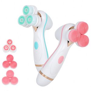 2021 professional facial cleansing brush electric Portable Waterproof Cleansing 3-in-1