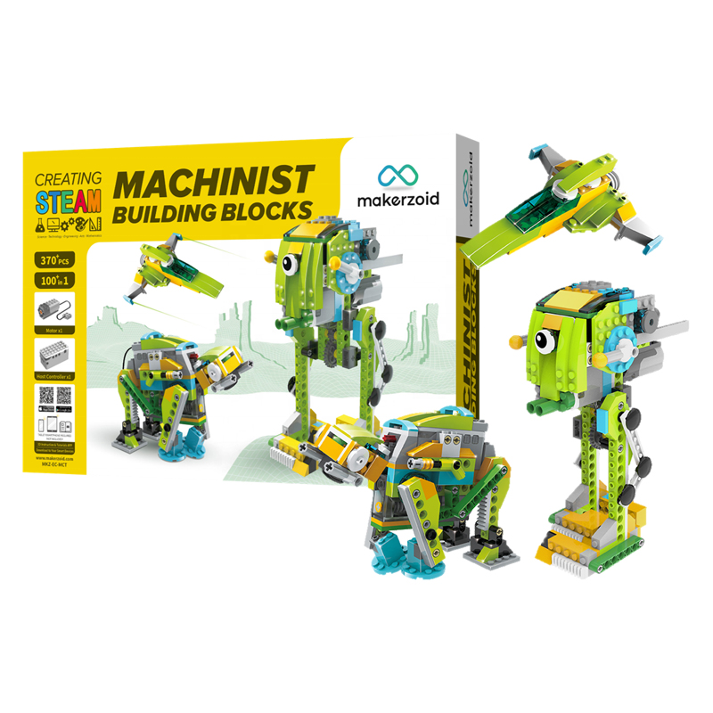 Shantou Chenghai Sensheng Electronic Technology Co., Ltd. Makerzoid Machinist Coding Robot Model Creative Steam Building Blocking with Storage Box