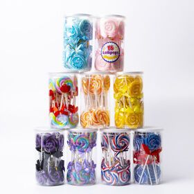 Individually Wrapped Bulk Lollipop OEM high quality colours swirl lollipop sweet