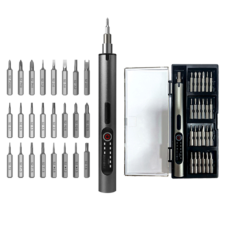 2024 25-in-1 Automatic Cordless Electric Screwdriver Tool Set Rechargeable Battery Powered DIY Grade Product Power Screw Drivers