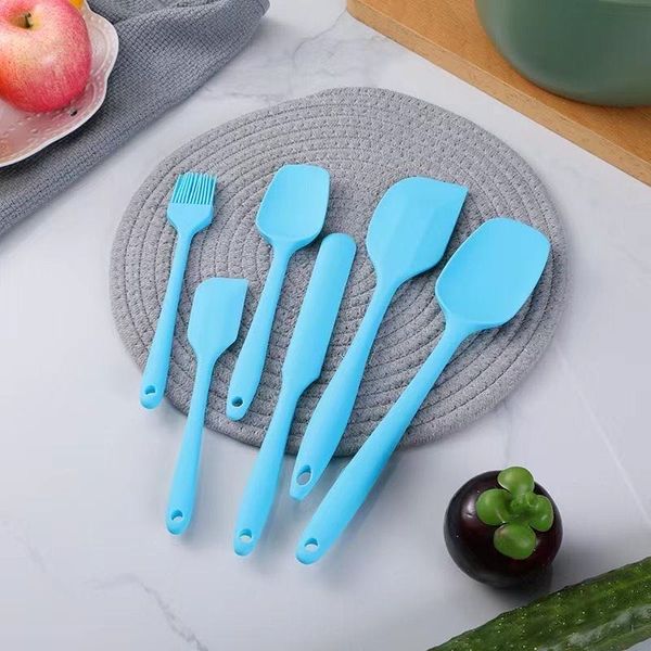 6pcs Silicone spatula cake scraper Baking tool Body cooking BBQ oil brush Utensilios Cocinas food grade kitchen utensils set