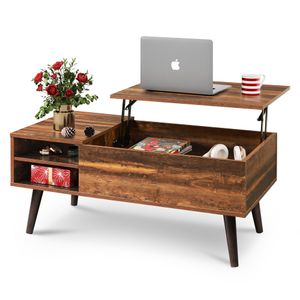 Wholesale Wood Adjustable Storage Shelf Lift Tabletop Coffee Table with Hidden Compartment for Home Living Room Office