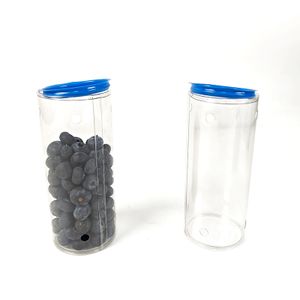 Disposable Clear Plastic Custom Tube Packaging Fruits Blueberry Packing Boxes For Packaging Tamper Proof Cylinder Packaging