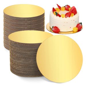 Round Cake Boards Gold Silver White 8" 10" 12" Square Circle Cake Base Drum Grease Proof Disposable Cardboard for Baking Cake