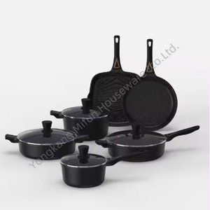 granite cookware sets 12pcs Die casting casseroles Multi-function Kitchenware Cookware Set With Bakelite handle Home cooking