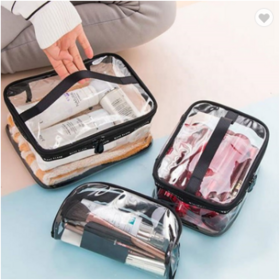 Waterproof Transparent PVC Bath Cosmetic Bag Women Make Up Case Travel Zipper Makeup Beauty Wash Organizer Toiletry Storage Kit